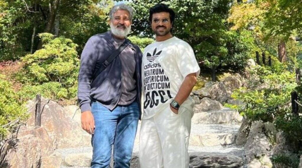 Ram Charan with SS Rajamouli in Japan (Ram Charan/Twitter)