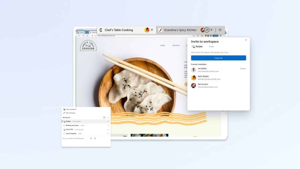 Microsoft Edge Workspace allows you to share your browser tabs