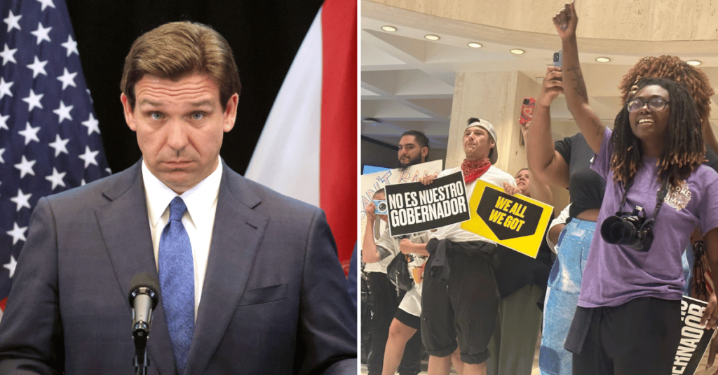 Protestors Swarm Ron DeSantis' Office Demanding Meeting with Governor