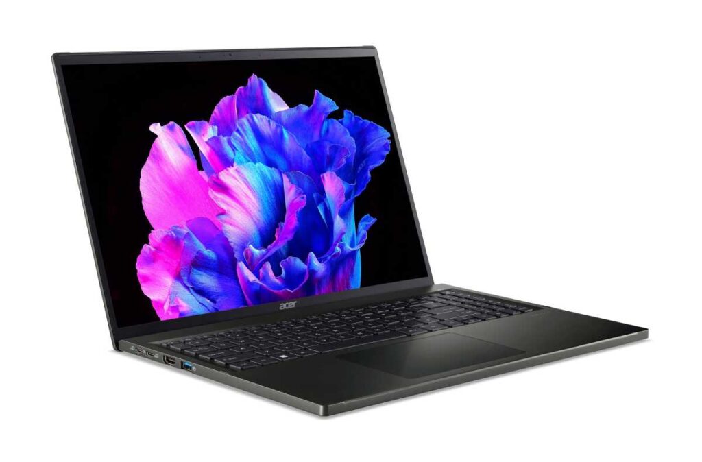 Acer Swift Edge 16 (2023) - someone using keyboard