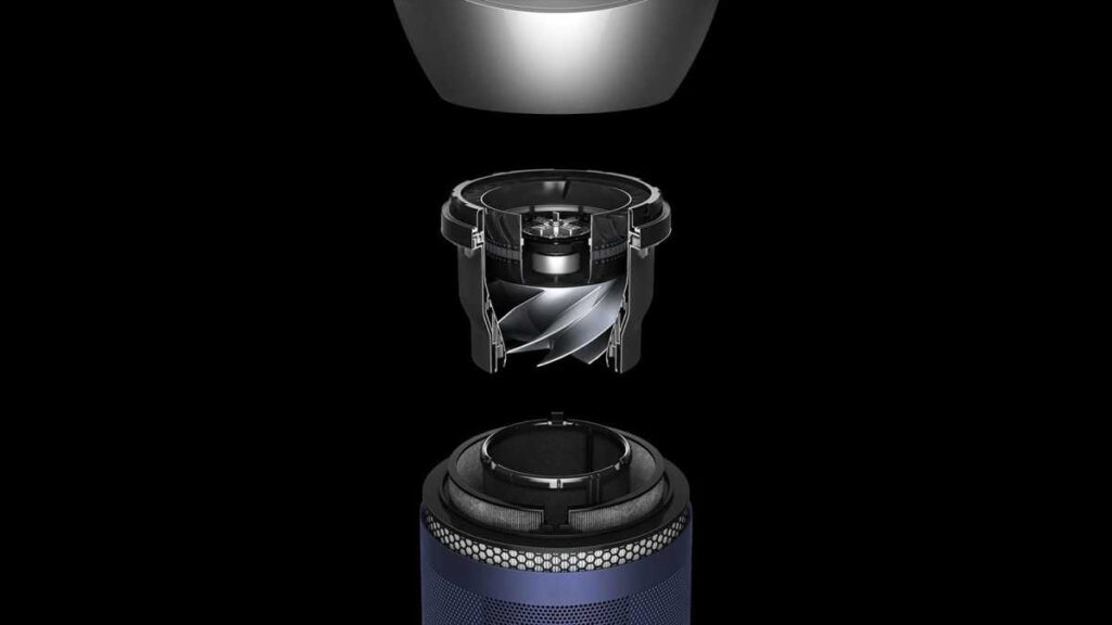 Dyson Big+Quiet air purifier with cutaway to show interior