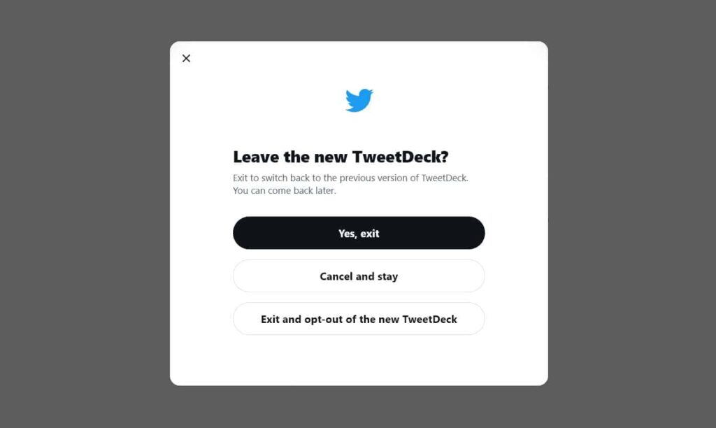 You can now switch back to the older version of TweetDeck