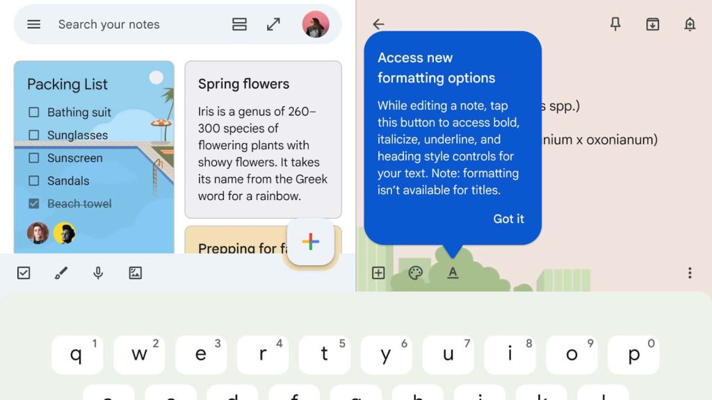 Featured image for Google intros rich text formatting for Google Keep on Android