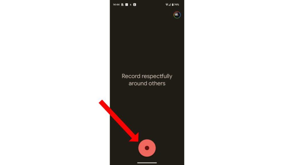 Recording audio on the Pixel's Recorder app