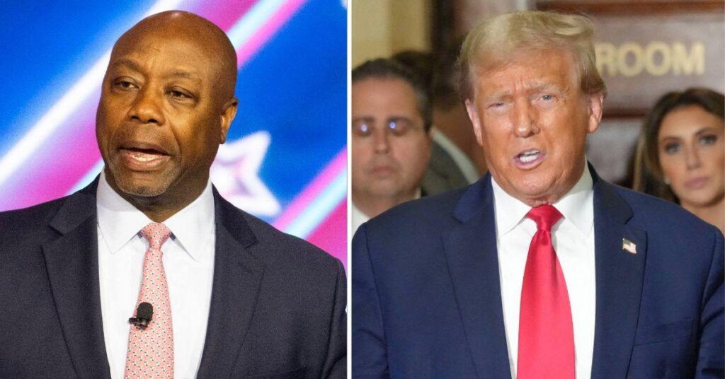 Tim Scott Confronted Over His Endorsement Of Donald Trump For 2024