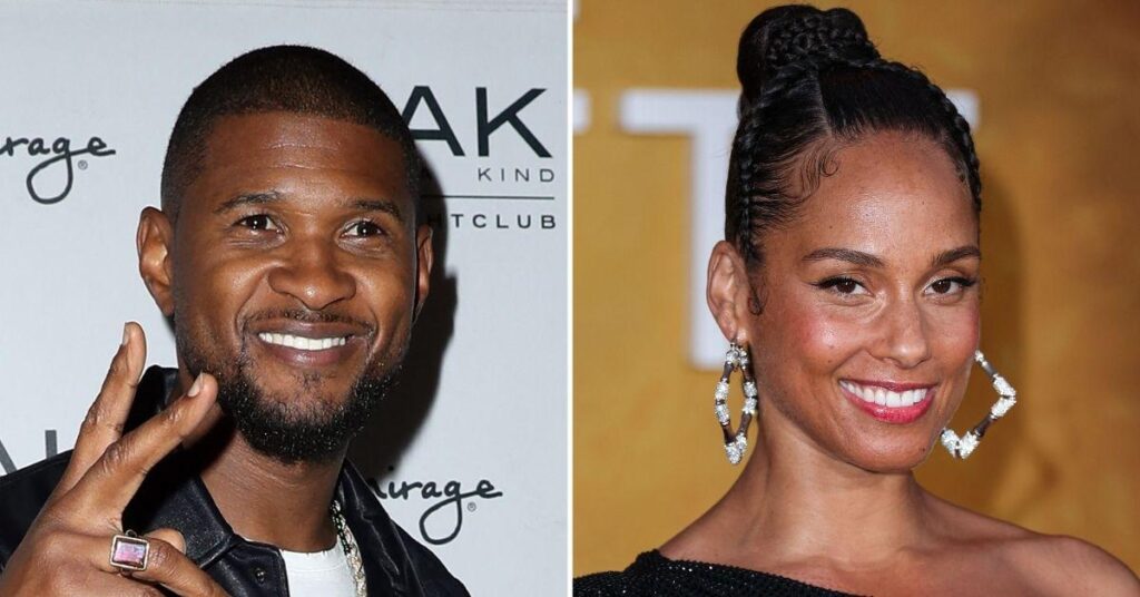 Usher Gets Extra Close With Alicia Keys During Super Bowl Halftime Show