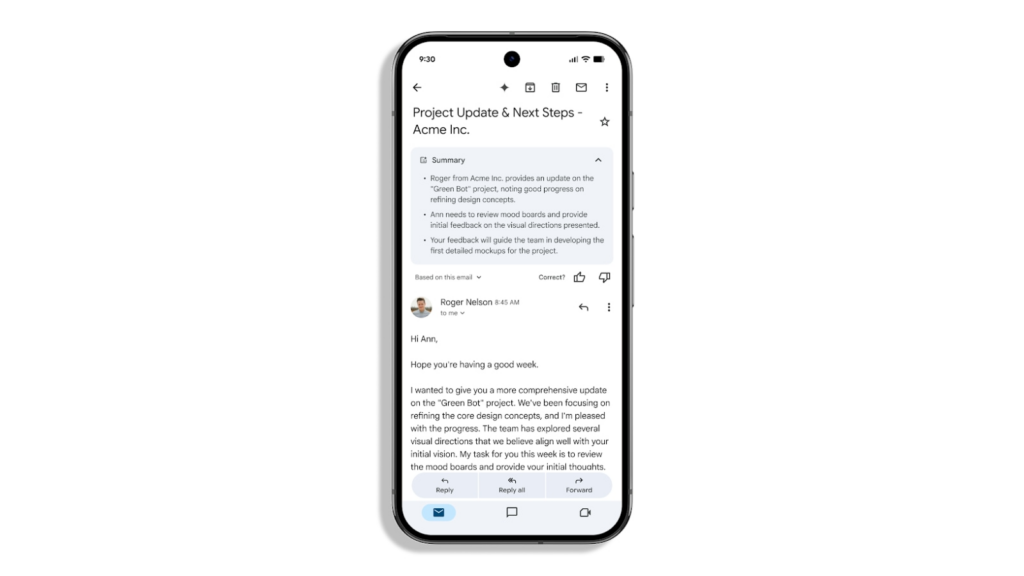 Gemini will now automatically summarise select emails for you.