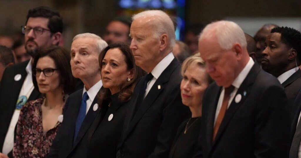 Joe Biden, Kamala Harris And Tim Walz Attend Funeral For Slain Minnesota Lawmaker