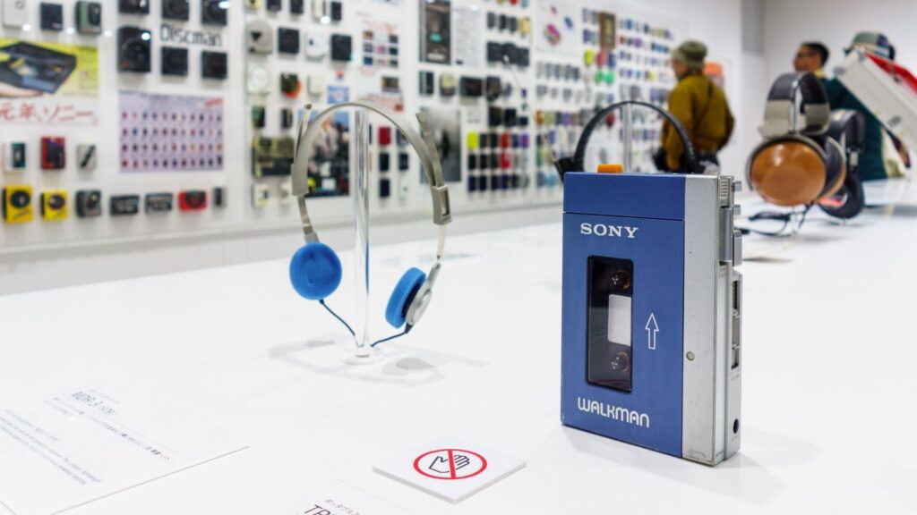 The first Sony Walkman at a store in Tokyo. (Wikimedia Commons)