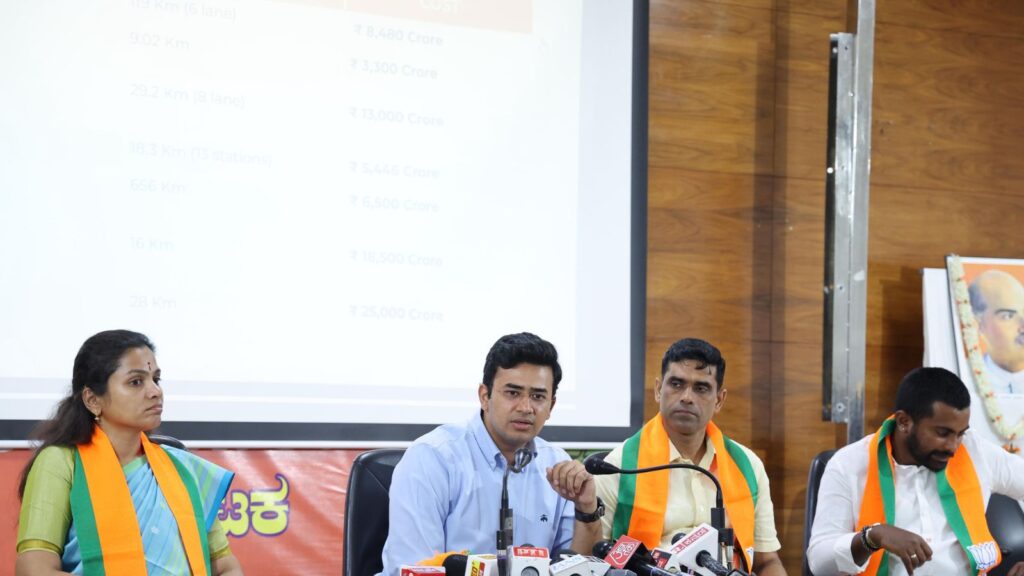 Tunnel road will serve only the millionaires of Sadashivanagar and Koramangala: MP Tejasvi Surya | India News