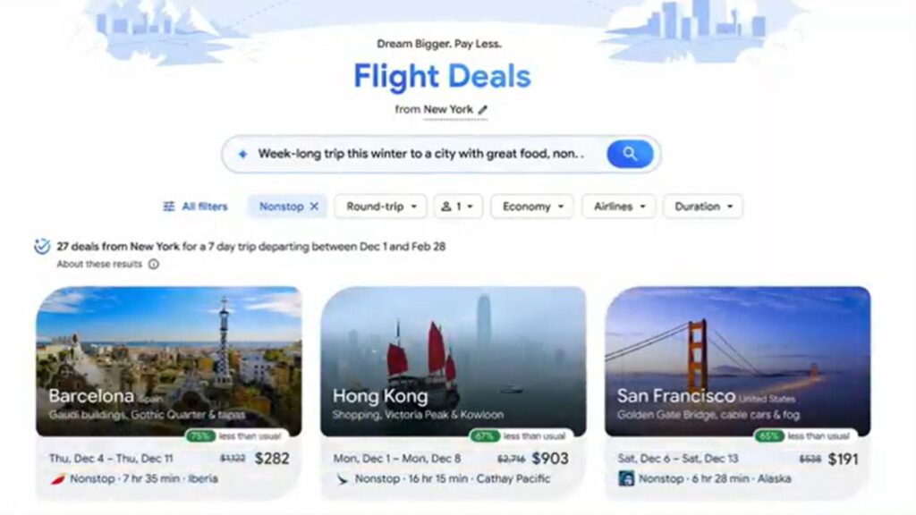 Google is rolling out Flight Deals in beta.