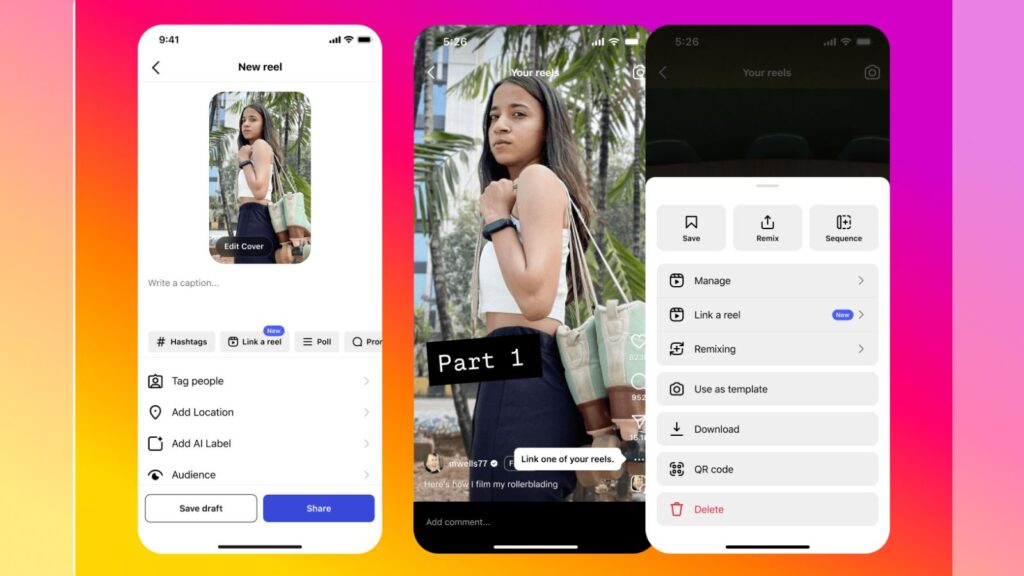 Instagram launches 'series' feature, allowing creators to link multiple reels for easier audience tracking and content organisation. (Image: Instagram)