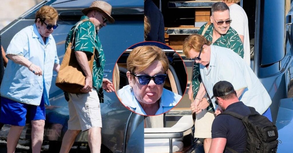 Elton John Sparks New Health Fears After Struggling to Walk on Yacht Elton John Sparks New Health Fears After Struggling to Walk on Yacht