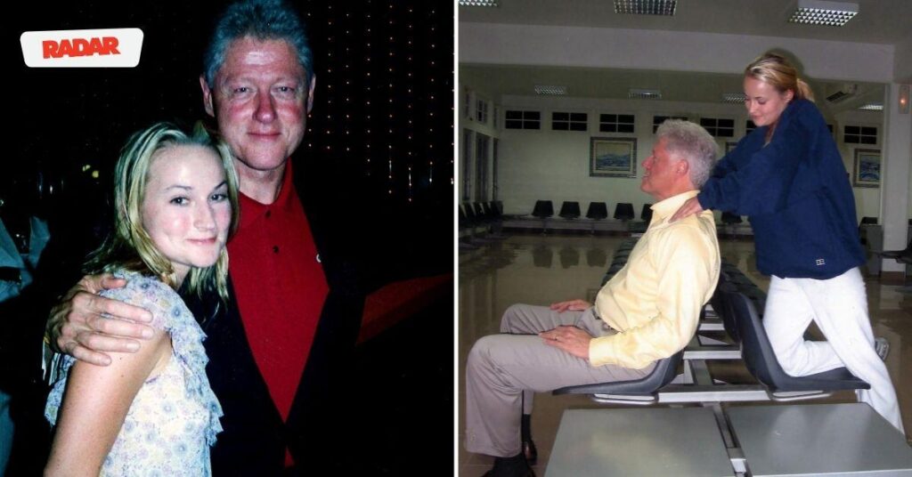 Clinton Caught Smiling During Massage From Epstein Victim