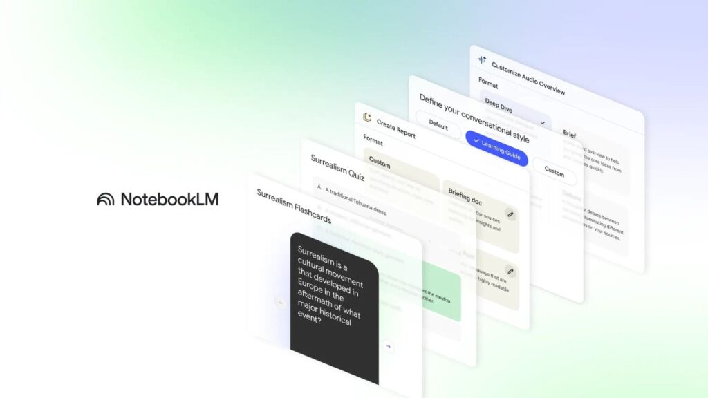 NotebookLM's Reports function has been updated to incorporate a new Blog Post format in addition to the Study Guide and Briefing Doc. Report types can now be recommended by NotebookLM according on the topic, industry, or theme of the sources input. (Image: Google)