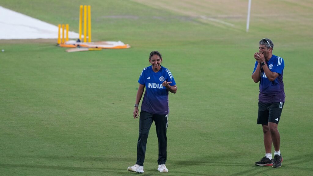 Notes from nets: Harmanpreet Kaur practices drives without her pads on, bowlers made use water-soaked balls to tackle potential dew | Cricket News