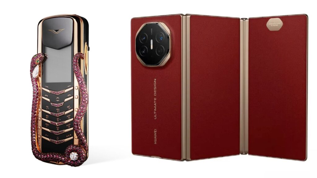 Here curated list of the most expensive phones in 2025. The Vertu is a phone with crystal over the phone and the Huawei is the first commerically available tri-fold phone. (Image: express Image)