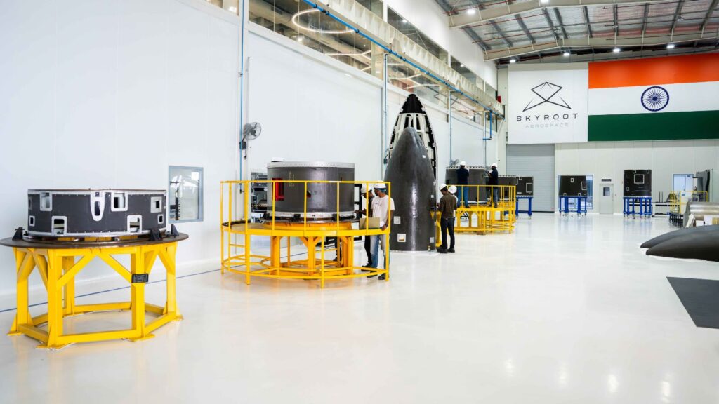 Vikram-I, developed by Skyroot Aerospace, is India’s new private orbital-class launch vehicle named after the notable space pioneer Vikram Sarabhai. This four-stage rocket aims to cater to the small satellite market with rapid and cost-effective launch capabilities. (Image: Skyroot)