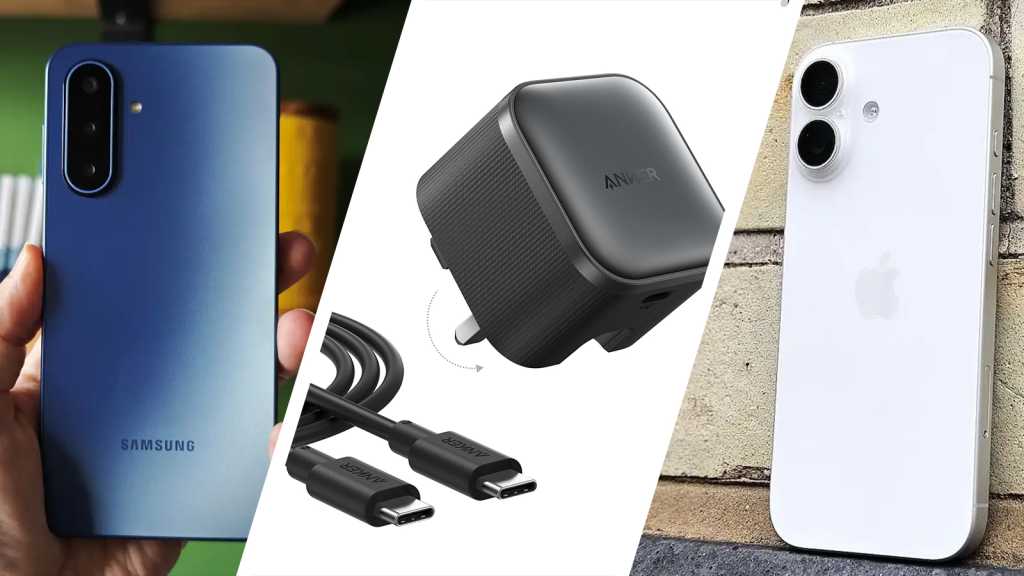 The 5 Best Phone-Related Gifts For Gen Z Samsung Galaxy A17 5G, Anker Nano 45W charger and Apple iPhone 17