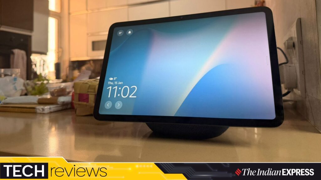 Amazon’s Echo Show 11 combines a large display, Alexa smarts and smart home controls into a single, always-on screen for modern Indian homes. (Image: Nandagopal Rajan/The Indian Express)