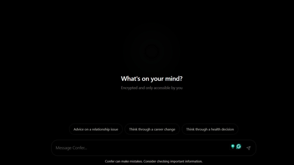 Confer uses the same technology WhatsApp does to secure messages.