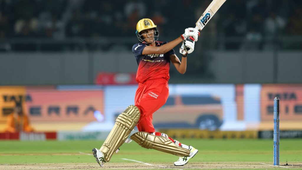 Gautami Naik with the bat, Sayali Satghare with the ball star vs GG as RCB seal playoff spot