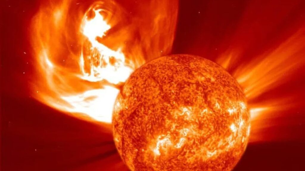 Strongest solar radiation storm in 2 decades moves toward Earth | Technology News Alongside the radiation storm, a strong geomagnetic storm reached Earth on Monday afternoon, which can sometimes interfere with power grids. (Image: X/ Insider Page)