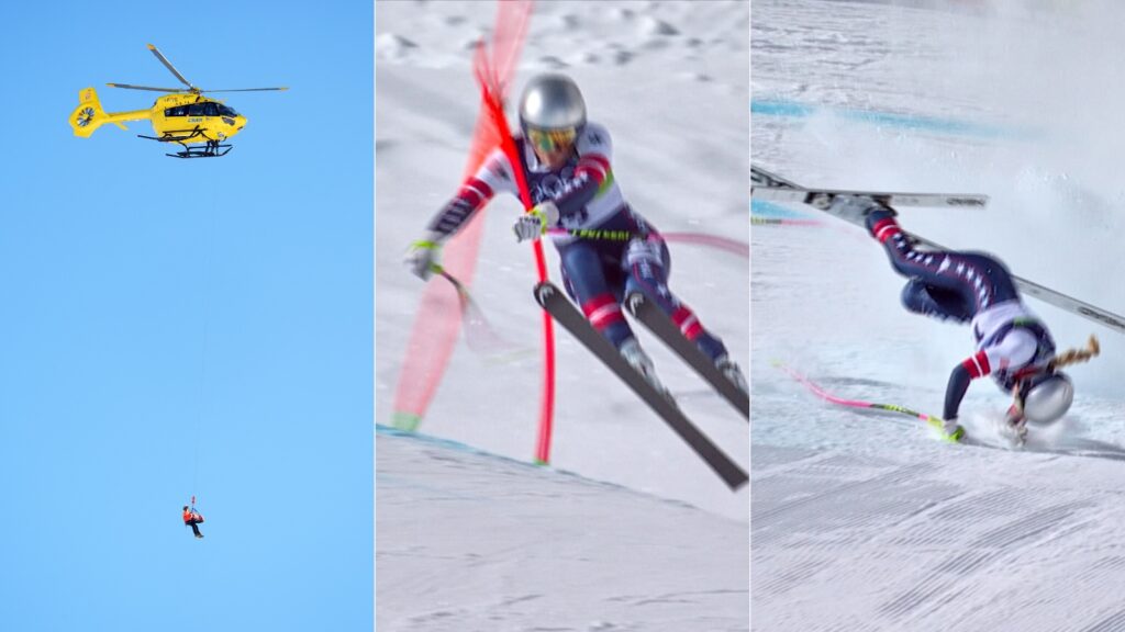 American skier Lindsey Vonn suffers broken leg, airlifted after horrific Winter Olympic downhill crash