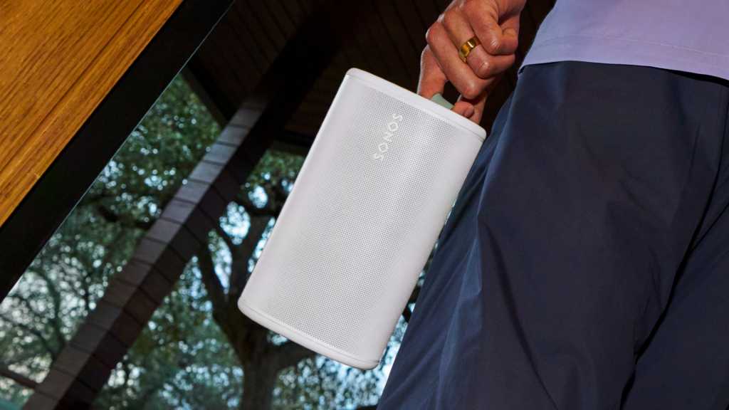 Sonos Play, Era 100 SL Official Release Date & Price Sonos Play speaker being held by carry strap