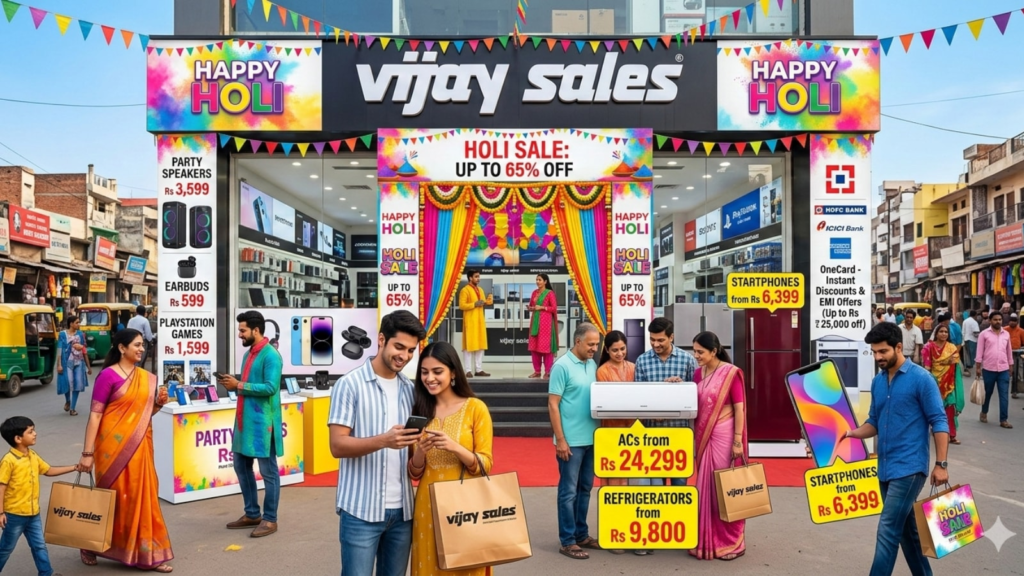 Vijay Sales rolls out festive offers on electronics and appliances ahead of Holi 2026.