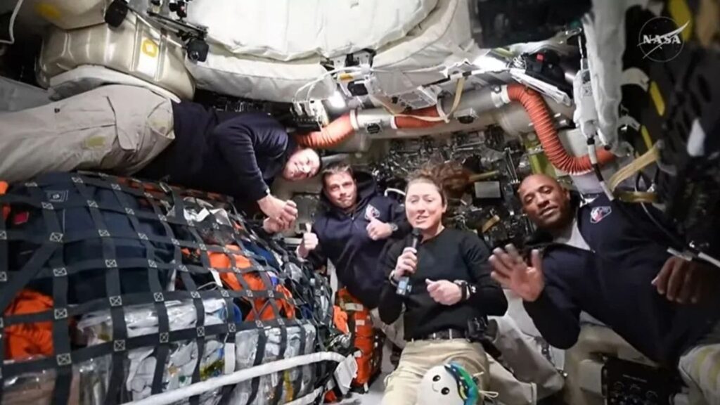 Artemis II Day 2: Crew begins journey to the Moon after key engine burn | Technology News The four-member crew, comprising NASA astronauts Reid Wiseman, Victor Glover, Christina Koch, and Canadian Space Agency astronaut Jeremy Hansen, has also undertaken the first checks on the onboard system. (Image: Nasa)