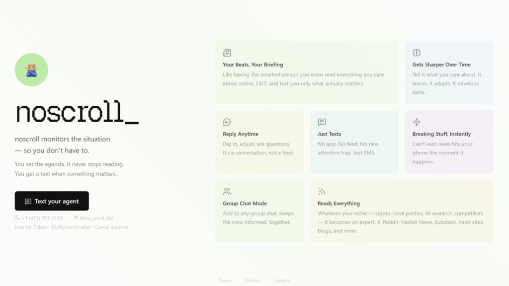 This AI tool combats doomscrolling, promises curated updates | Technology News Noscroll replaces endless scrolling with curated updates, helping users stay informed without information overload. (Image credit: Noscroll.com)