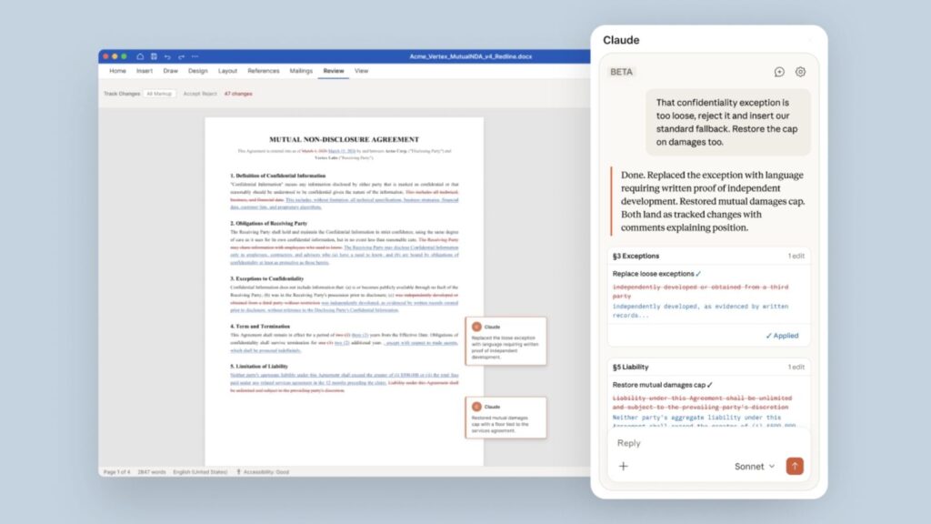 Anthropic introduces Claude AI integration for Microsoft Word users | Technology News Claude for Word