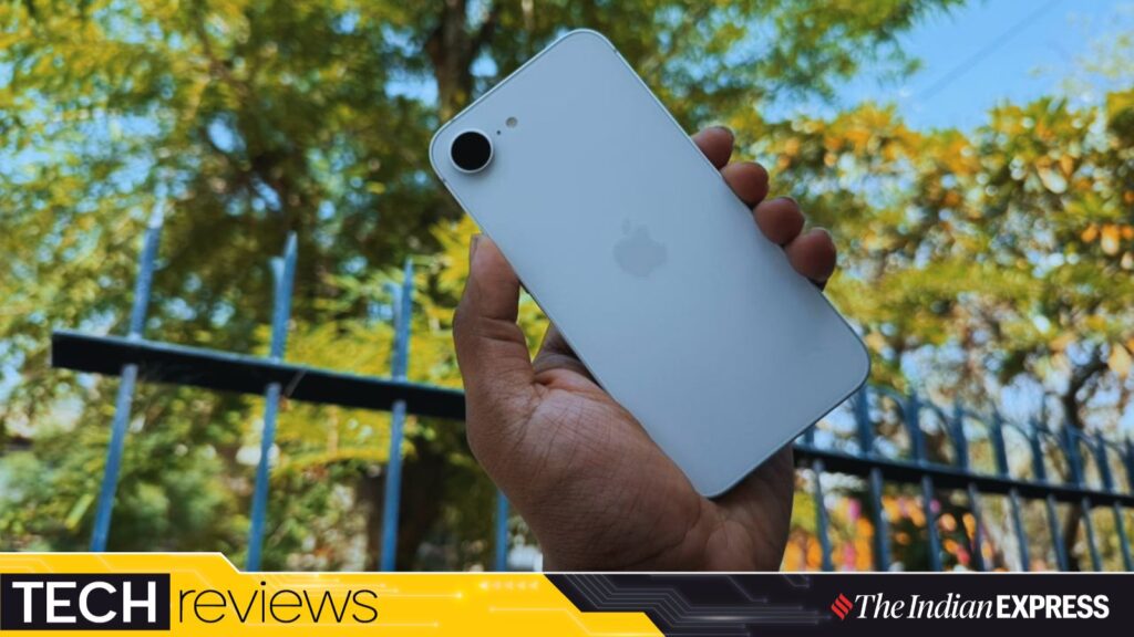 Performance, Camera Quality, Design, Display, Battery Life and Key Features Explained iPhone 17e Review 2026: The iPhone 17e embraces a clean, minimal design that feels instantly familiar. It’s understated, but that restraint is exactly what makes it appealing. (Image: Bijin Jose/The Indian Express)