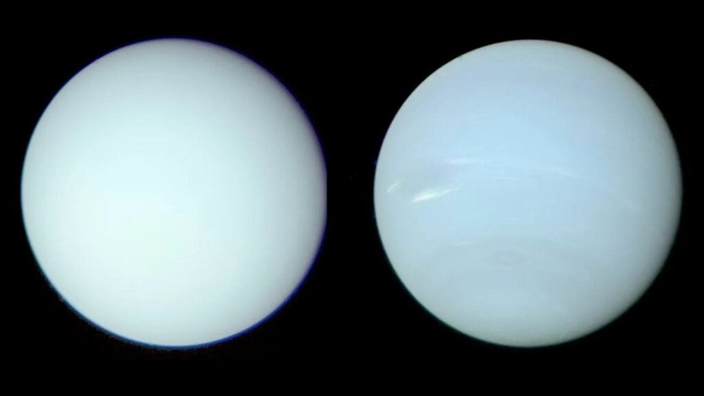 Uranus and Neptune may not be true ‘ice giants,’ new research suggests | Technology News Uranus (left) and Neptune (right) are different shades of blue despite the many similarities they share in terms of mass, size and composition. (Image: NASA)