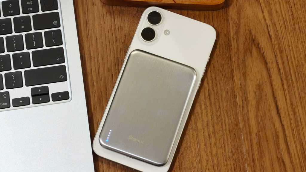 This Solid-State Power Bank Solved my Biggest iPhone Problem BMX power bank attached to iPhone